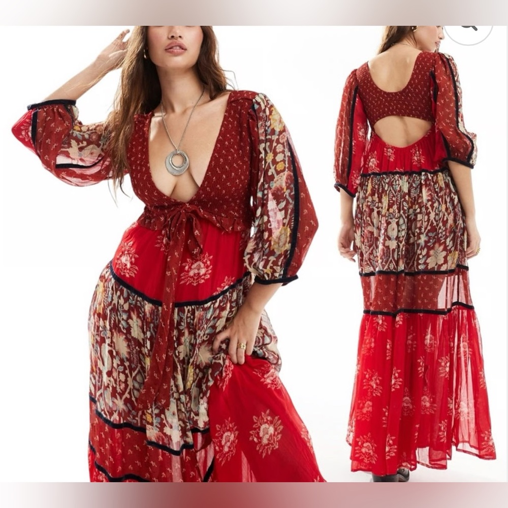 𝓯𝓹 Free People ~ Bali Laurel Maxi Dress - Picture 9 of 12